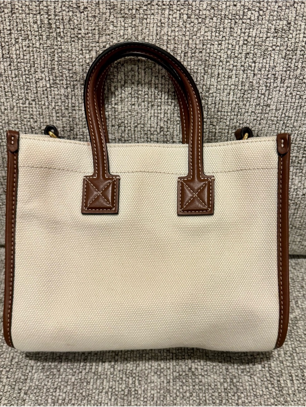 Burberry Cream and Brown Canvas Pocket Tote - Picture 2 of 2